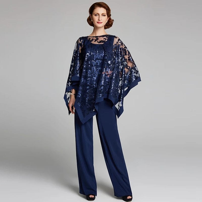 Navy blue mother of the bride pant suits best sale