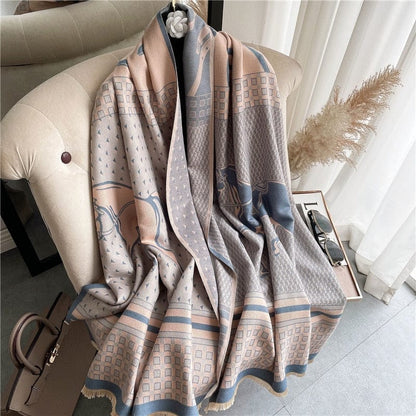Cap Point 20 Martha plaid cashmere winter warm cloak thick blanket shawl scarf