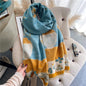 Cap Point 32 Martha plaid cashmere winter warm cloak thick blanket shawl scarf