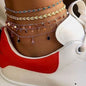 Cap Point 8407 Charlene Layered Gold Color Shell Pendant Chain Ankle Bracelet