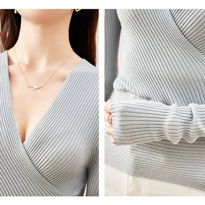 Cap Point Ameline Deep V Neck Sweater