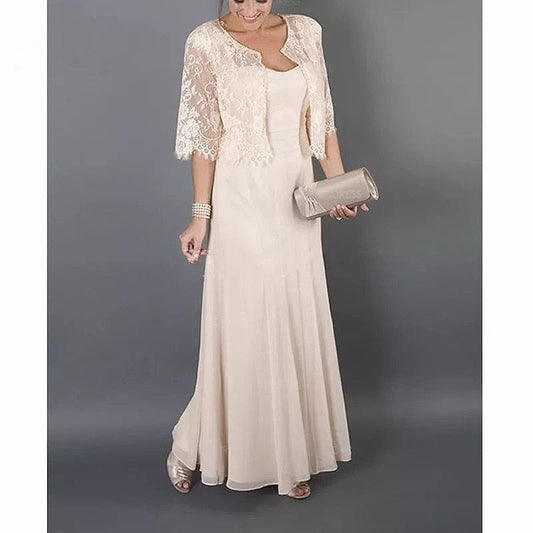 Cap Point Amuli 2 Piece Mother Of The Bride Dress With Ruffle Chiffon Lace Jacket