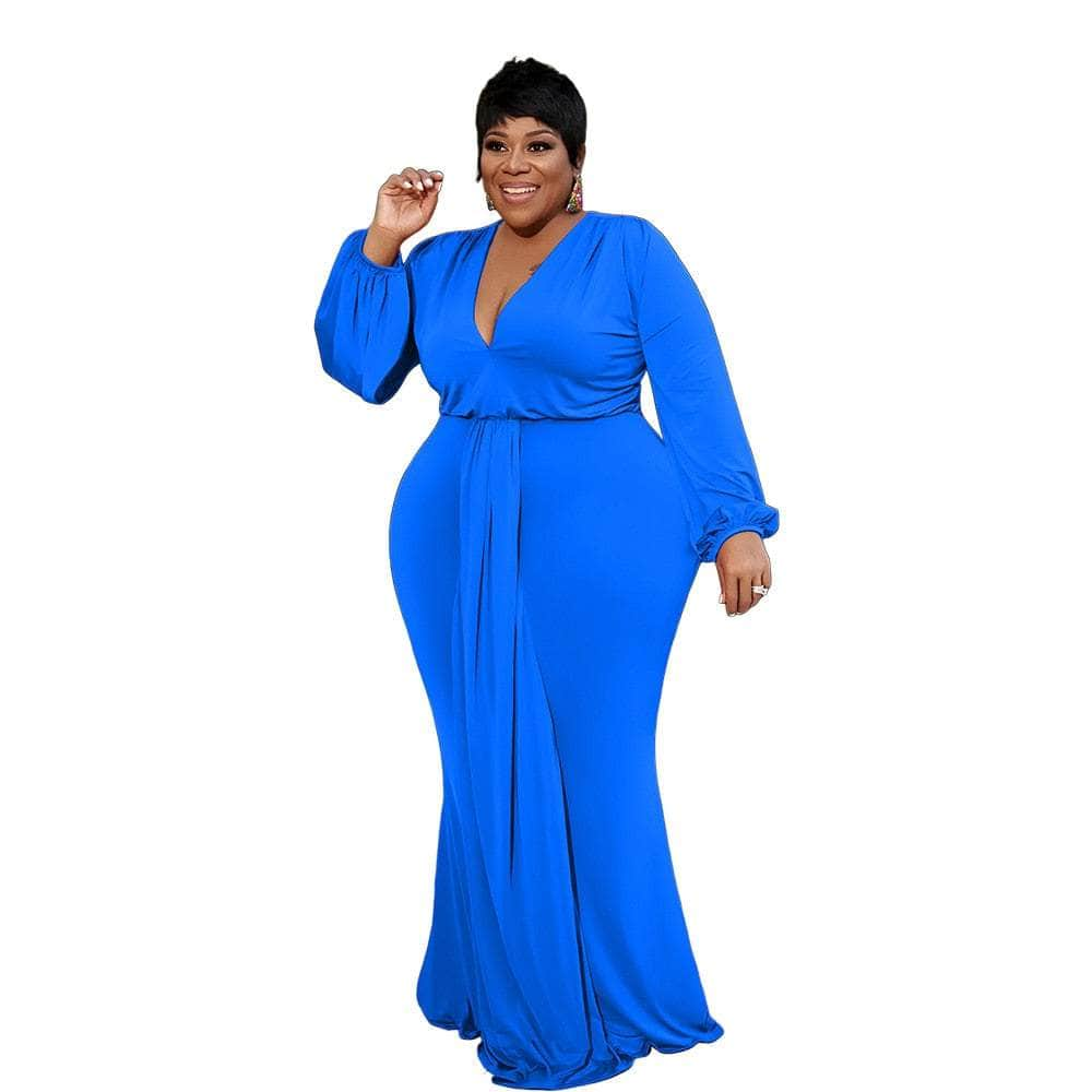 Cap Point Angelina Plus Size Elegant Mermaid Full Sleeve Maxi Dress