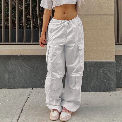 Cap Point Beline Oversized Drawstring Low Waist Parachute Loose Fit Sweatpants