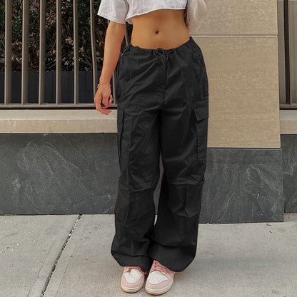 Cap Point Beline Oversized Drawstring Low Waist Parachute Loose Fit Sweatpants