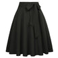 Cap Point Black 2 / S Perline Belle Poque High Waist Self-Tie Bow-Knot Embellished  A-Line Skirt