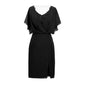 Cap Point Black / 6 Allegra V-Neck Short Sleeves Knee Length Mother of The Groom Dress