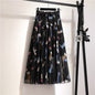 Cap Point Black / Free size Belline Chiffon Floral Bohemian High Waist Maxi Skirt