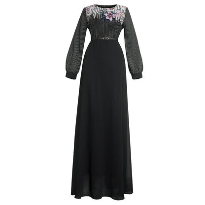 Cap Point black / L Mileine Long Sleeve O-neck Maxi Dress