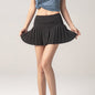 Cap Point Black Pleated / XS Serena High Waist Athletic Running Tennis Golf Fitness Women Short Skirt