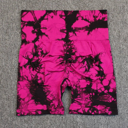 Cap Point Black Rose Red / M Aimee Seamless Tie Dye Sport Shorts