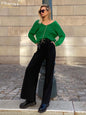 Cap Point black / S Fashion Wide Leg High Waisted Casual Pants
