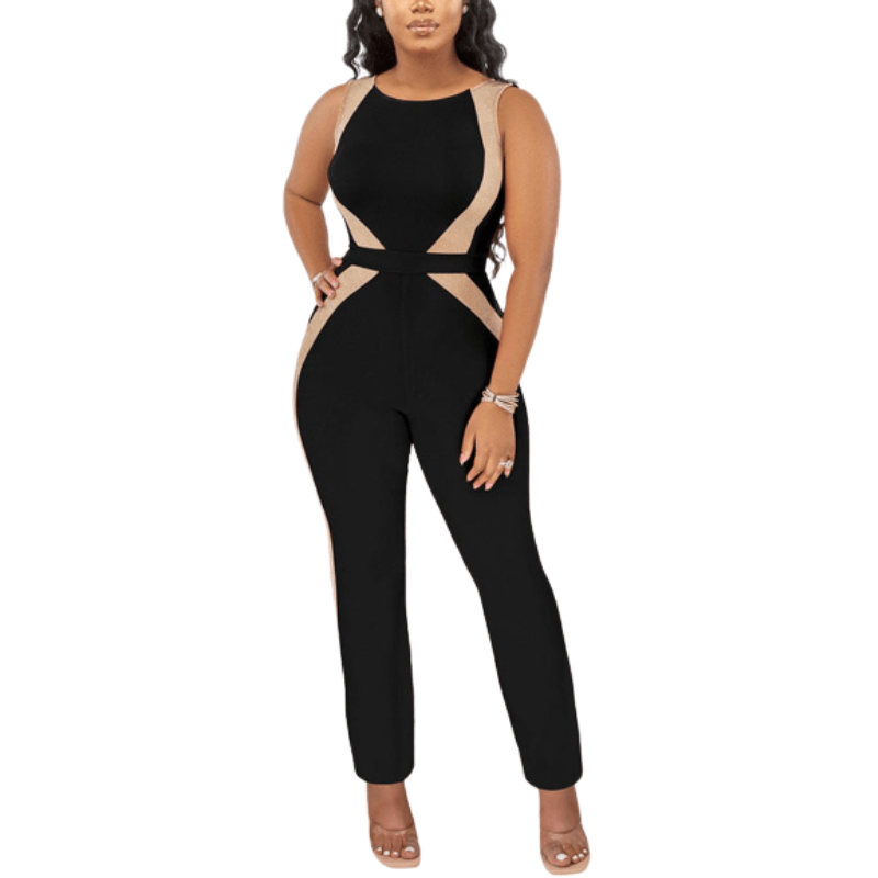 Cap Point black / S Natasha Sleeveless Casual Slim Jumpsuit