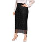 Cap Point Black / S Prisca Beads High Waist Slim Mesh Modest Classy Pencil Skirt