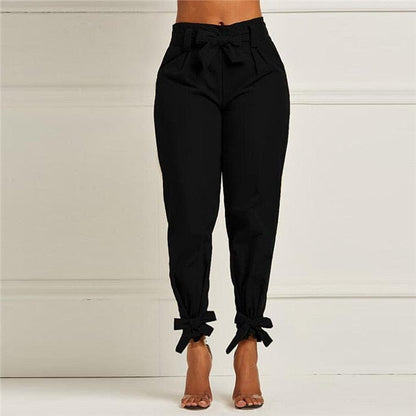 Cap Point black / S Summer Bow Sashes High Waist Pencil Pants