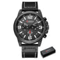 Cap Point Black Top Brand Luxury Waterproof Sport Wrist Watch Chronograph Mens Watch