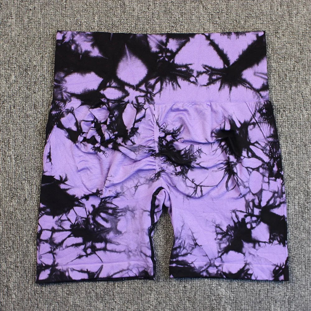 Cap Point Black Violet / XL Aimee Seamless Tie Dye Sport Shorts