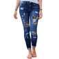 Cap Point Blue / S Eileen Patchwork Ripped Denim Pencil Jean Pants