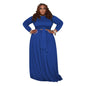 Cap Point Blue / XL Allegra Plus Size 2 Piece Tall Waist Long Sleeve Maxi Skirt