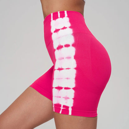 Cap Point Bright Pink / S Aimee Seamless Tie Dye Sport Shorts