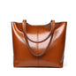 Cap Point Brown / One size Denise Real Leather Fashion Luxury Large Capacity Tote Bag