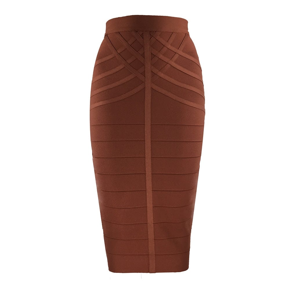 Cap Point Brown / S Belline Bandage Vintage Summer Midi Skirt