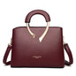 Cap Point Burgundy / One size Denise High Quality Leather Crossbody Shoulder Tote Bag