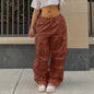 Cap Point Burgundy / XS Beline Oversized Drawstring Low Waist Parachute Loose Fit Sweatpants