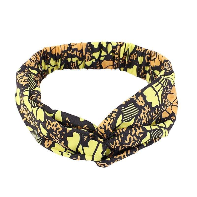 Cap Point Cap Black yellow African Print Stretch Bandana