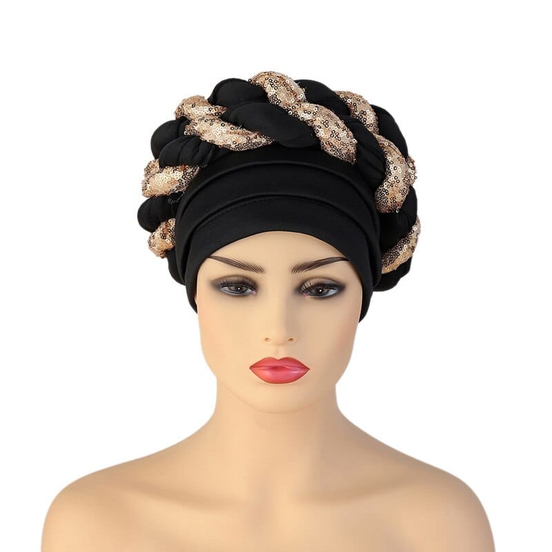 Cap Point Celia Auto Geles Shinning Sequins Turban Headtie