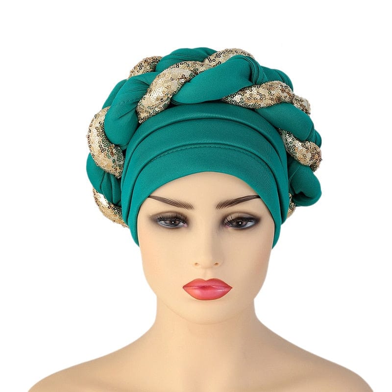 Cap Point Celia Auto Geles Shinning Sequins Turban Headtie