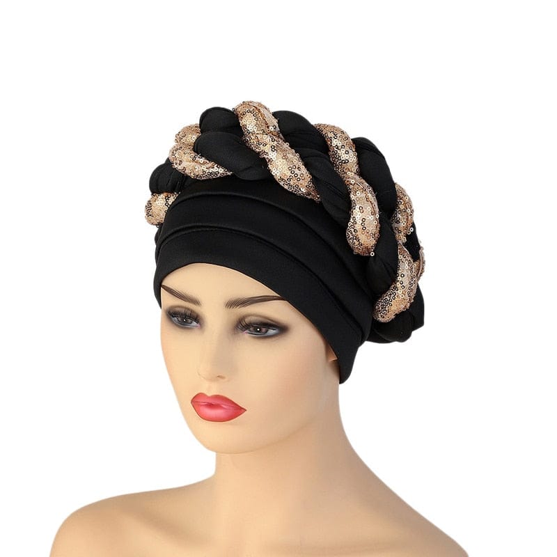 Cap Point Celia Auto Geles Shinning Sequins Turban Headtie