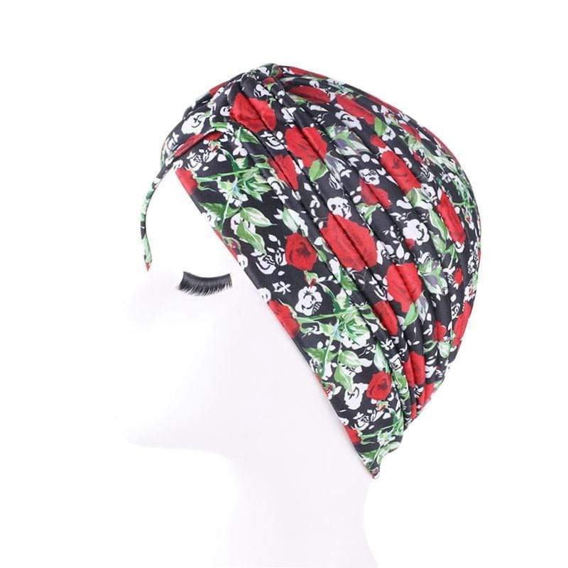 Cap Point Coral Red Trendy printed hijab bonnet