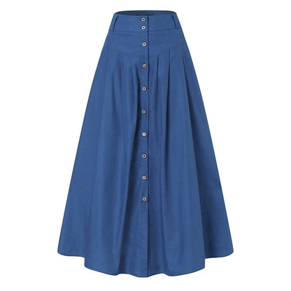 Cap Point Elegant buttoned high waist long skirt