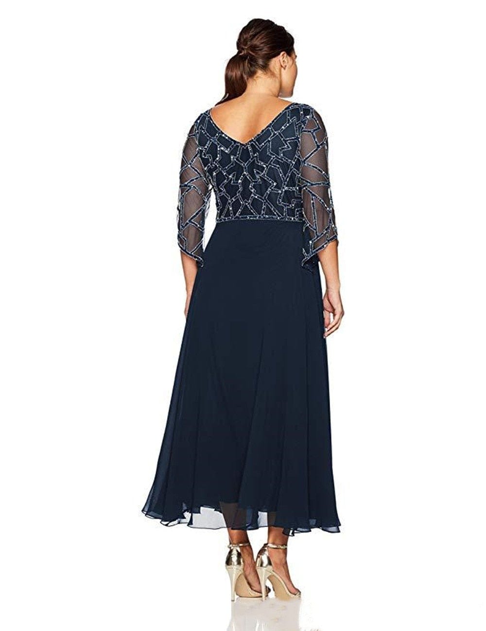 Cap Point Elegant V Neck Lace Mother Of The Bride Dress