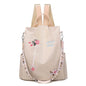 Cap Point Embroidery-khaki1 / One size Denise Multifunctional Anti-theft Large Capacity Travel Oxford Shoulder Backpack