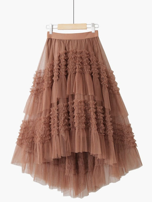 Cap Point Emine 3 Layers Tutu Tulle Irregular Mesh Skirt