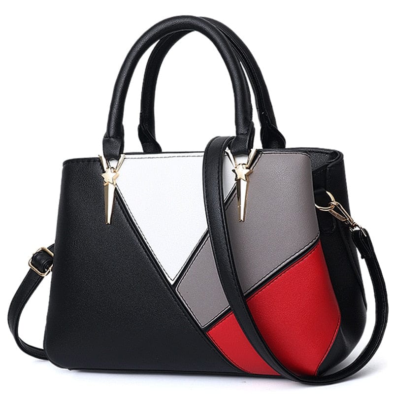 Cap Point European Designer Shoulder Stitching solid color PU Leather Handbag