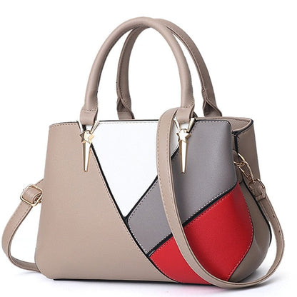 Cap Point European Designer Shoulder Stitching solid color PU Leather Handbag