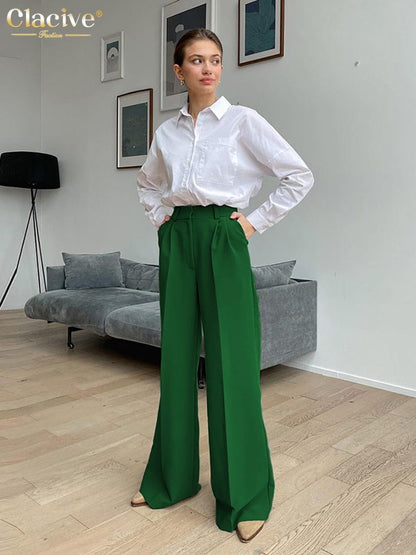 Cap Point Fashion Wide Leg High Waisted Casual Pants