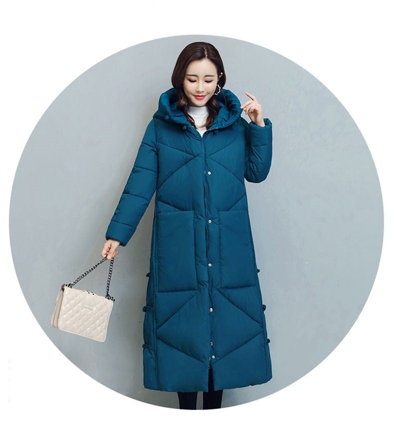 Cap Point Fashionable thick cotton padded winter long coat