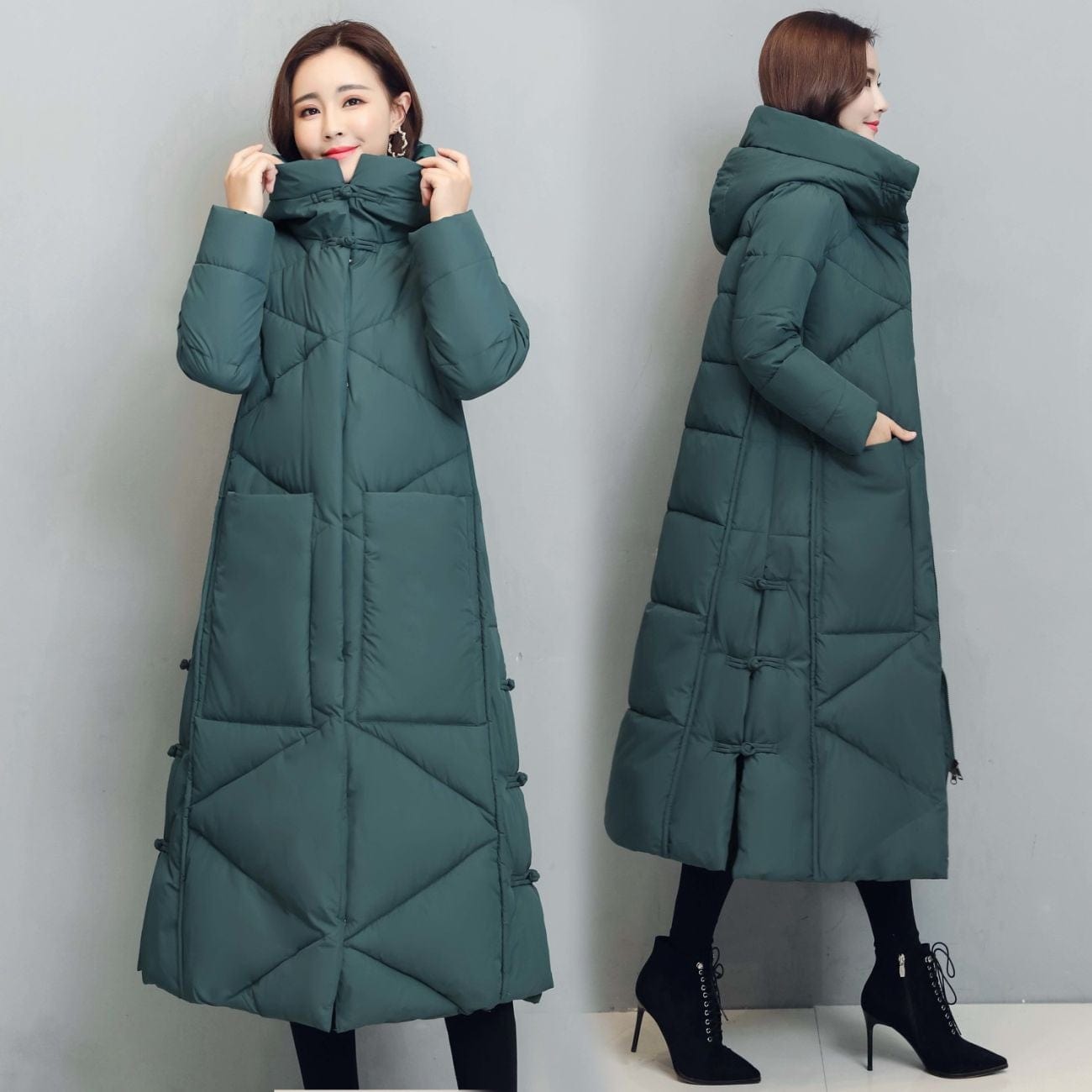 Cap Point Fashionable thick cotton padded winter long coat