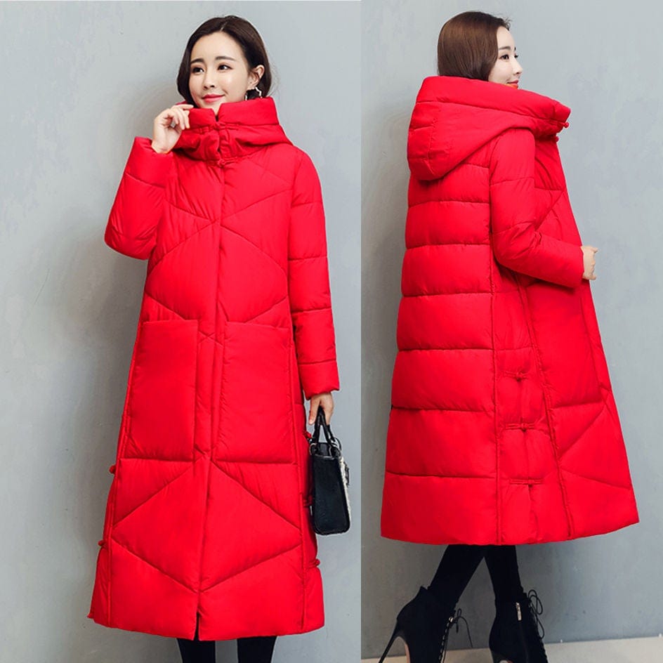 Cap Point Fashionable thick cotton padded winter long coat