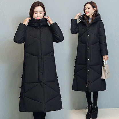 Cap Point Fashionable thick cotton padded winter long coat