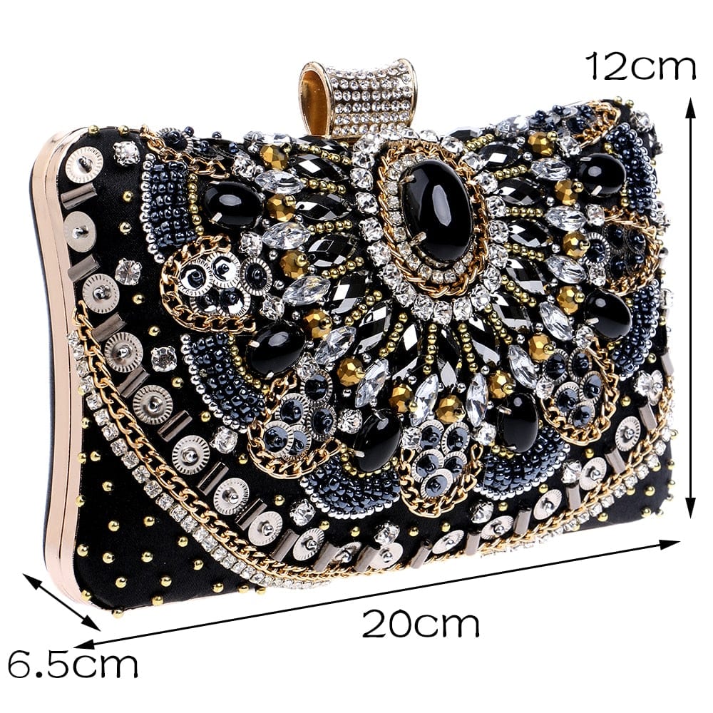 Cap Point Gaella Small Beaded Clutch Chain Shoulder Purse