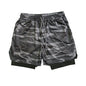 Cap Point Gray camo black / XXXL Guelor Men's Double Layer Fitness Shorts