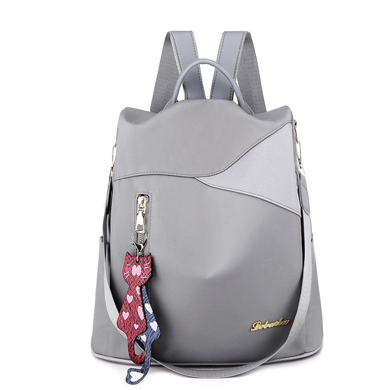 Cap Point Gray / One size Denise Fashion Waterproof Oxford Shoulder Large Travel Backpack