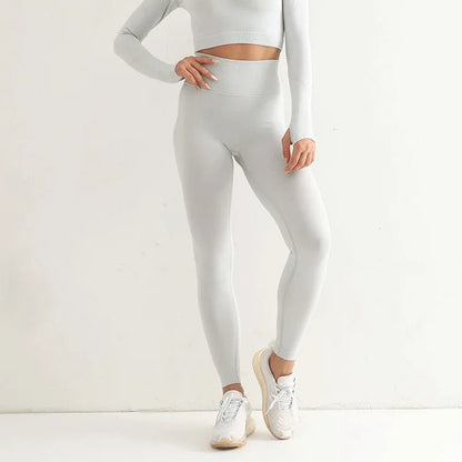 Cap Point Gray / S Ameline Seamless Push Up Breathable High Waist Workout Leggings