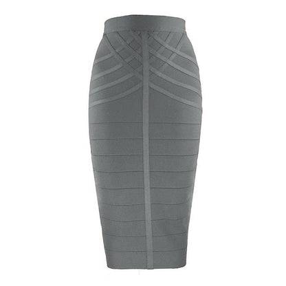 Cap Point Gray / S Belline Bandage Vintage Summer Midi Skirt