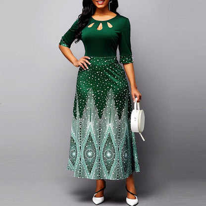 Cap Point Green / S Josianne Elegant Scoop Neck Scoop Neck Maxi Dress